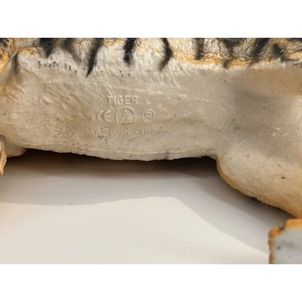 Vintage‎ AAA Painted Bengal Tiger Big Cat Figure Rubber Collectible Toy Animal